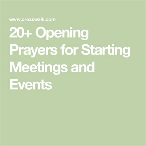 20+ Opening Prayers for Starting Meetings and Events .